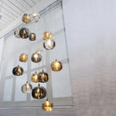 GobekUsa LED Stair Chandelier: Luxury Amber/Crystal Indoor Lighting Fixture