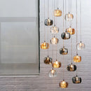 GobekUsa LED Stair Chandelier: Luxury Amber/Crystal Indoor Lighting Fixture