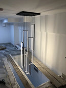 GobekUsa LED Stair Chandelier: Luxury Loft Geometry Pendant Lamps for Modern Living