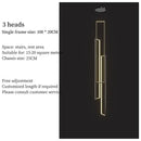 GobekUsa LED Stair Chandelier: Luxury Loft Geometry Pendant Lamps for Modern Living