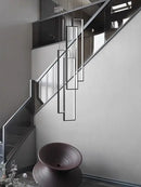 GobekUsa LED Stair Chandelier: Luxury Loft Geometry Pendant Lamps for Modern Living