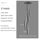 GobekUsa LED Stair Chandelier: Luxury Loft Geometry Pendant Lamps for Modern Living