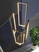 GobekUsa LED Stair Chandelier: Luxury Loft Geometry Pendant Lamps for Modern Living
