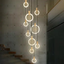 GobekUsa LED Stair Chandelier: Modern Nordic Ceiling Pendant Lamps & Bedroom Wood Lights