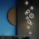 GobekUsa LED Stair Chandelier: Modern Nordic Ceiling Pendant Lamps & Bedroom Wood Lights