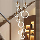 GobekUsa LED Stair Chandelier: Modern Nordic Ceiling Pendant Lamps & Bedroom Wood Lights