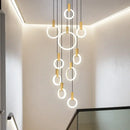 GobekUsa LED Stair Chandelier: Modern Nordic Living Room Ceiling Pendant Lamps