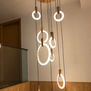 GobekUsa LED Stair Chandelier: Modern Nordic Living Room Ceiling Pendant Lamps