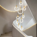 GobekUsa LED Stair Chandelier: Modern Nordic Living Room Ceiling Pendant Lamps