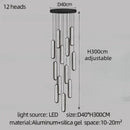 GobekUsa LED Staircase Branch Chandelier for Modern Living & Dining Rooms