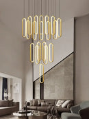 GobekUsa LED Staircase Branch Chandelier for Modern Living & Dining Rooms