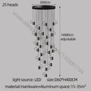 GobekUsa LED Staircase Chandelier: Adjustable Modern Living Room Lighting for Villa Decoration