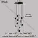 GobekUsa LED Staircase Chandelier: Adjustable Modern Living Room Lighting for Villa Decoration