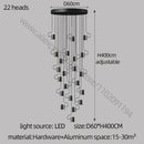 GobekUsa LED Staircase Chandelier: Adjustable Modern Living Room Lighting for Villa Decoration