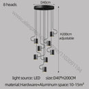 GobekUsa LED Staircase Chandelier: Adjustable Modern Living Room Lighting for Villa Decoration