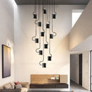 GobekUsa LED Staircase Chandelier: Adjustable Modern Living Room Lighting for Villa Decoration