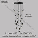 GobekUsa LED Staircase Chandelier: Adjustable Modern Living Room Lighting for Villa Decoration