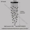 GobekUsa LED Staircase Chandelier: Adjustable Modern Living Room Lighting for Villa Decoration