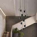 GobekUsa LED Staircase Chandelier: Adjustable Modern Living Room Lighting for Villa Decoration