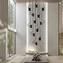 GobekUsa LED Staircase Chandelier: Adjustable Modern Living Room Lighting for Villa Decoration