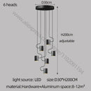 GobekUsa LED Staircase Chandelier: Adjustable Modern Living Room Lighting for Villa Decoration