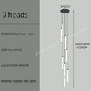 GobekUsa LED Staircase Chandelier for Home Hotel Hall Lighting