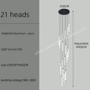 GobekUsa LED Staircase Chandelier for Home Hotel Hall Lighting