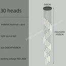 GobekUsa LED Staircase Chandelier for Home Hotel Hall Lighting