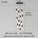 GobekUsa LED Staircase Chandelier: Modern Duplex Home Lighting for Architectural Decoration