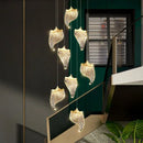 GobekUsa LED Staircase Chandelier: Modern Loft Lighting Fixture for Living & Dining Room