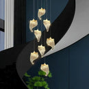GobekUsa LED Staircase Chandelier: Modern Loft Lighting Fixture for Living & Dining Room