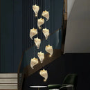 GobekUsa LED Staircase Chandelier: Modern Loft Lighting Fixture for Living & Dining Room