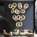 GobekUsa LED Staircase Chandeliers | Modern Living Room Pendant Light Fashion Indoor Lighting