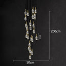GobekUsa LED Staircase Chandeliers Pendant Light for Living Room Modern Indoor Lighting