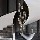GobekUsa LED Staircase Chandeliers Pendant Light for Living Room Modern Indoor Lighting