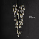 GobekUsa LED Staircase Chandeliers Pendant Light for Living Room Modern Indoor Lighting