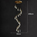 GobekUsa LED Staircase Chandeliers Pendant Light for Living Room Modern Indoor Lighting