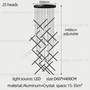 GobekUsa LED Staircase Pendant Chandelier, Modern Nordic Restaurant Hanging Light