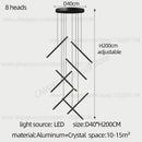 GobekUsa LED Staircase Pendant Chandelier, Modern Nordic Restaurant Hanging Light