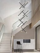 GobekUsa LED Staircase Pendant Chandelier, Modern Nordic Restaurant Hanging Light
