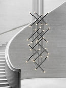GobekUsa LED Staircase Pendant Chandelier, Modern Nordic Restaurant Hanging Light
