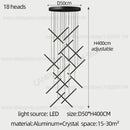 GobekUsa LED Staircase Pendant Chandelier, Modern Nordic Restaurant Hanging Light