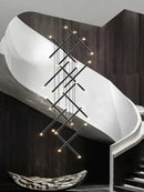 GobekUsa LED Staircase Pendant Chandelier, Modern Nordic Restaurant Hanging Light