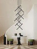 GobekUsa LED Staircase Pendant Chandelier, Modern Nordic Restaurant Hanging Light