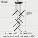 GobekUsa LED Staircase Pendant Chandelier, Modern Nordic Restaurant Hanging Light