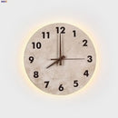 GobekUsa LED Stone Clock Wall Lamp Sconce, Modern Nordic Yellow Cave Bathroom Mirror Light