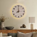 GobekUsa LED Stone Clock Wall Lamp Sconce, Modern Nordic Yellow Cave Bathroom Mirror Light