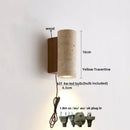 GobekUsa LED Stone Clock Wall Lamp Sconce, Modern Nordic Yellow Cave Bathroom Mirror Light