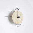 GobekUsa LED Stone Clock Wall Lamp Sconce, Modern Nordic Yellow Cave Bathroom Mirror Light