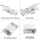 Warm white led string lights with photo clips bedroom decor by Decorbites
